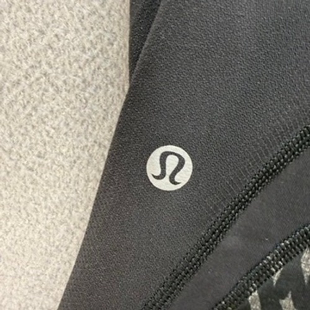 Lululemon Leggings Inspire Crop II Mesh Compression 6 Black Gray Geo Print Yoga - Picture 8 of 11